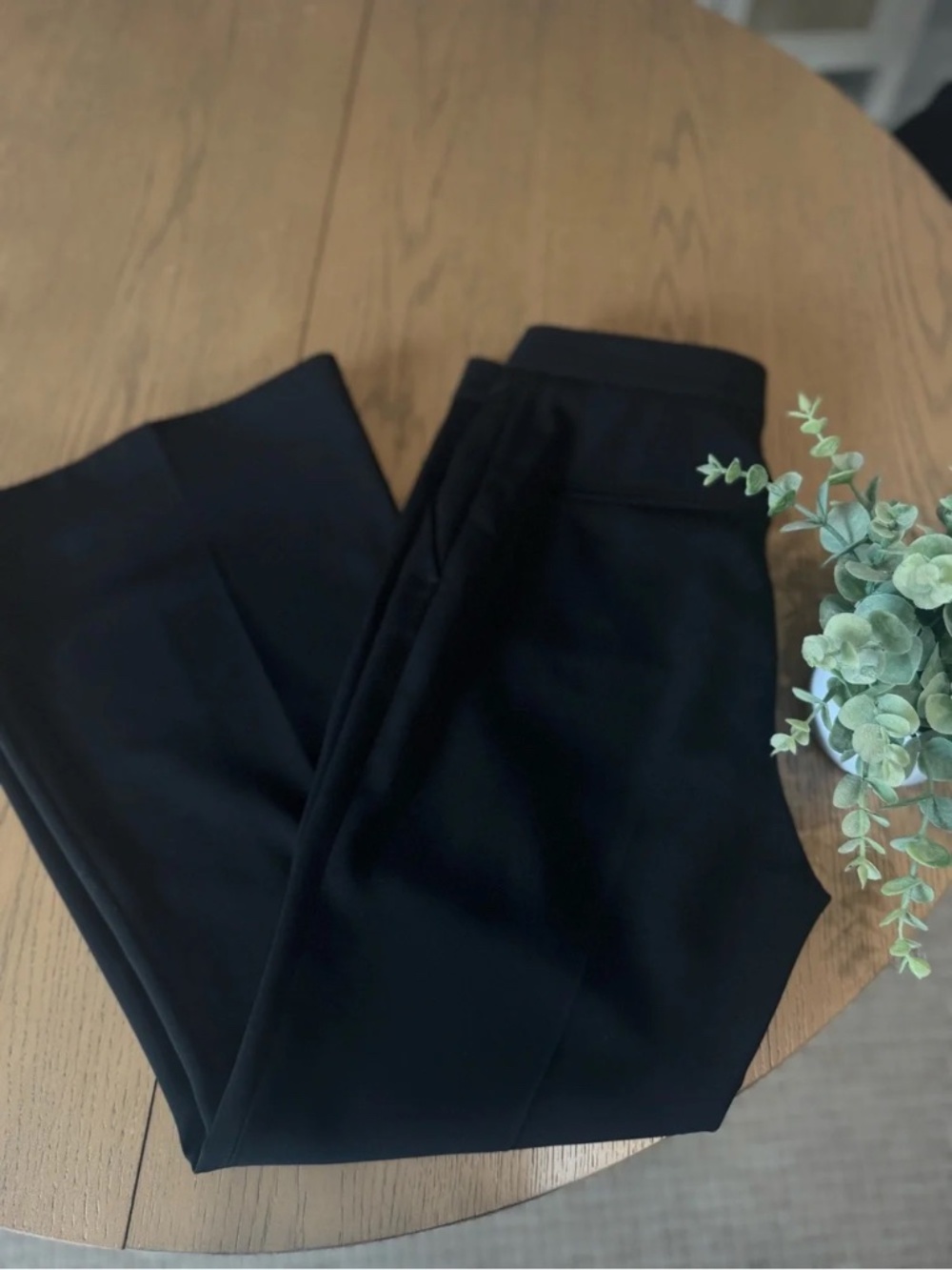 Stella McCartney Black Wool Wide Leg Trousers High Rise Tailored Dress Pants - Picture 1 of 9
